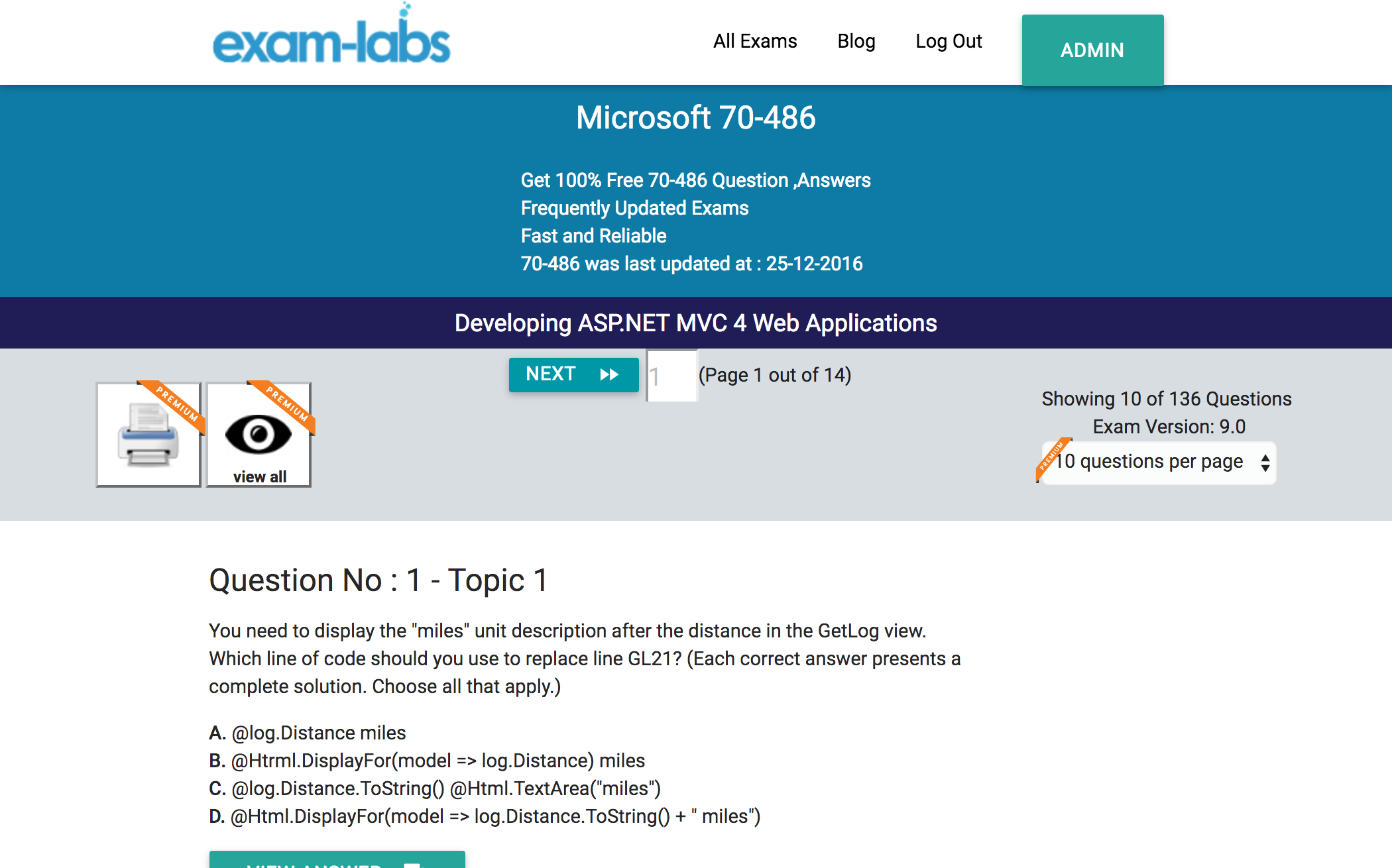 exam 486 100   70  Practice   Free Exam 486 Questions Microsoft